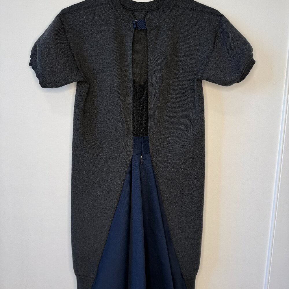 Nike LAB x Sacai Tech Fleece Gray and Navy Blue Lace Dress